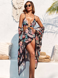 Thumbnail for Cutout Printed Two-Piece Swim set - 2 PCS. - T - 1 COLOR -