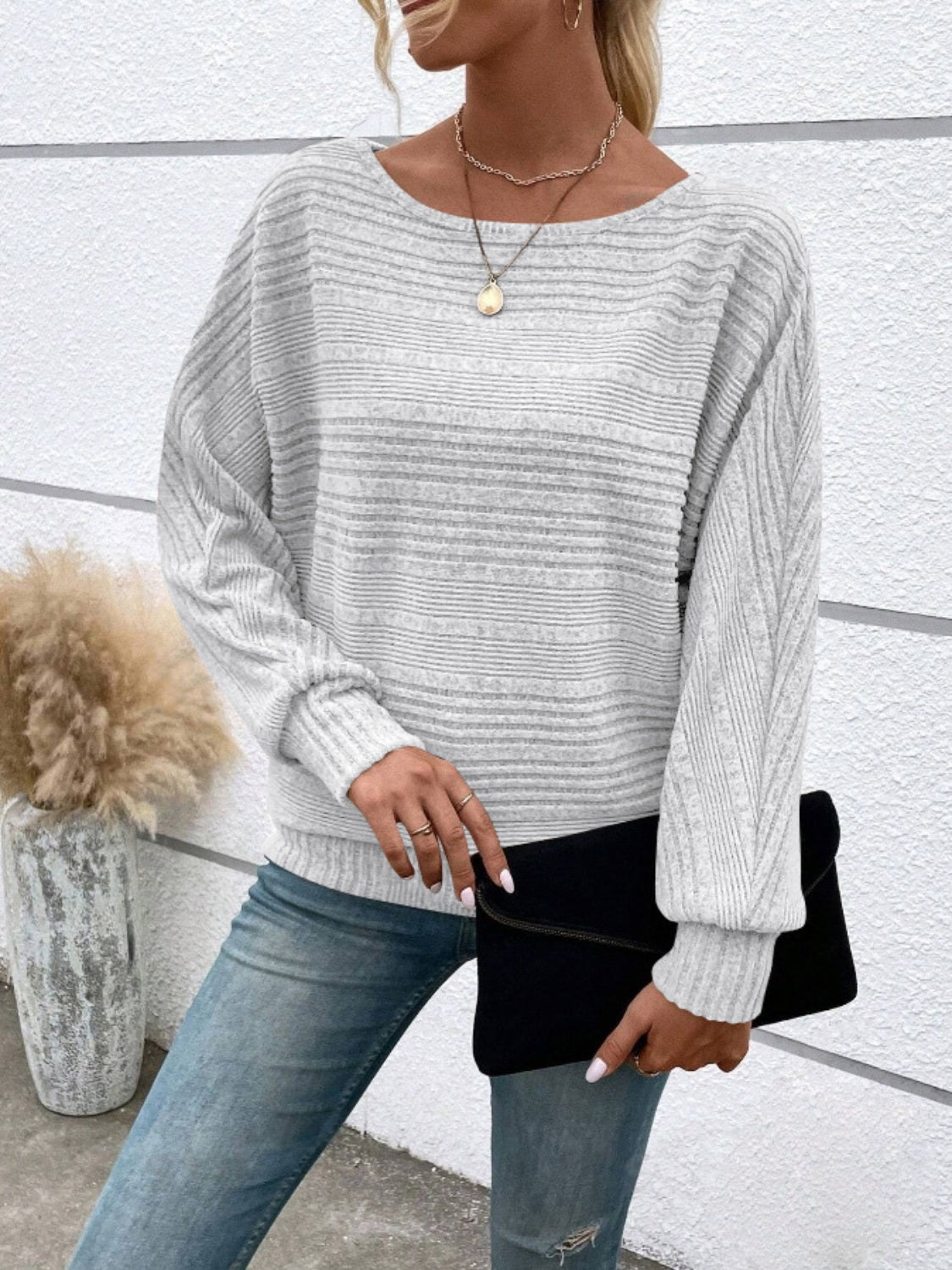 Round Neck Long Sleeve Top - T - 6 COLORS -