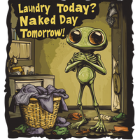 Thumbnail for Laundry Today?  Naked Day Tomorrow! Alien Tee, Humorous Alien T-Shirt - 2 COLORS -