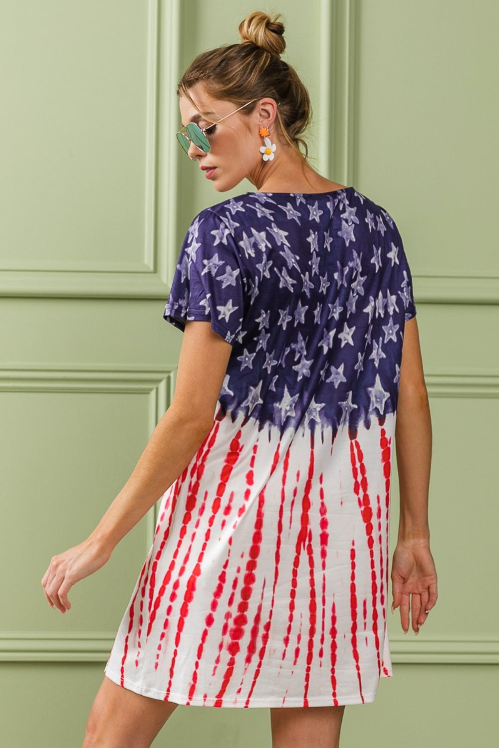 BiBi American Flag Theme Tee Dress - T - 1 COLOR -