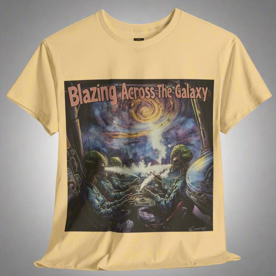 "Blazing Across the Galaxy", Alien T-Shirt, Funny Tee - 4 COLORS -