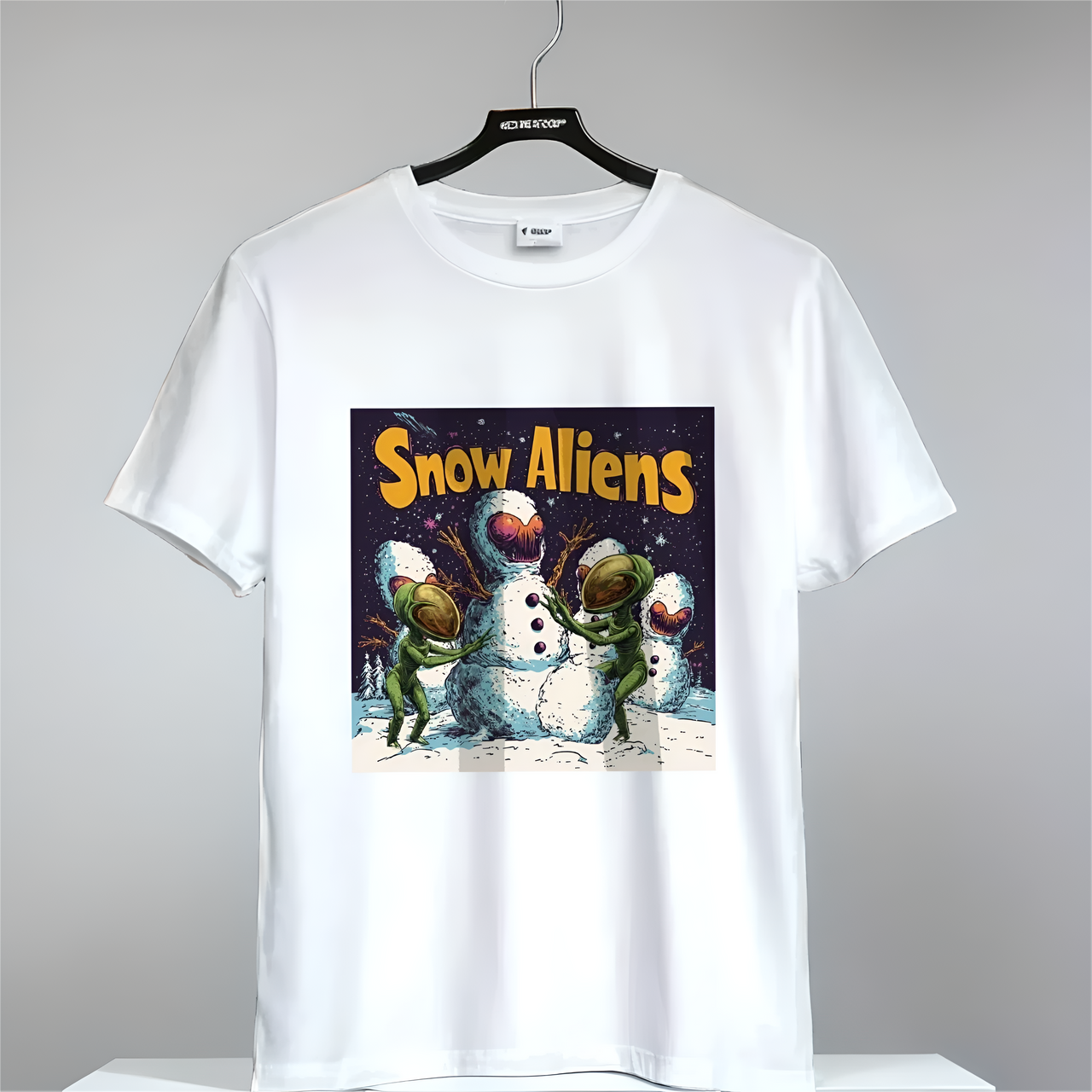 "Snow Aliens" Tee, Fun Alien T-Shirt - 2 COLORS -