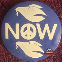 Thumbnail for Vintage 1960s ☮️ Vietnam War Peace Now 🕊️ Dove Pin Pinback