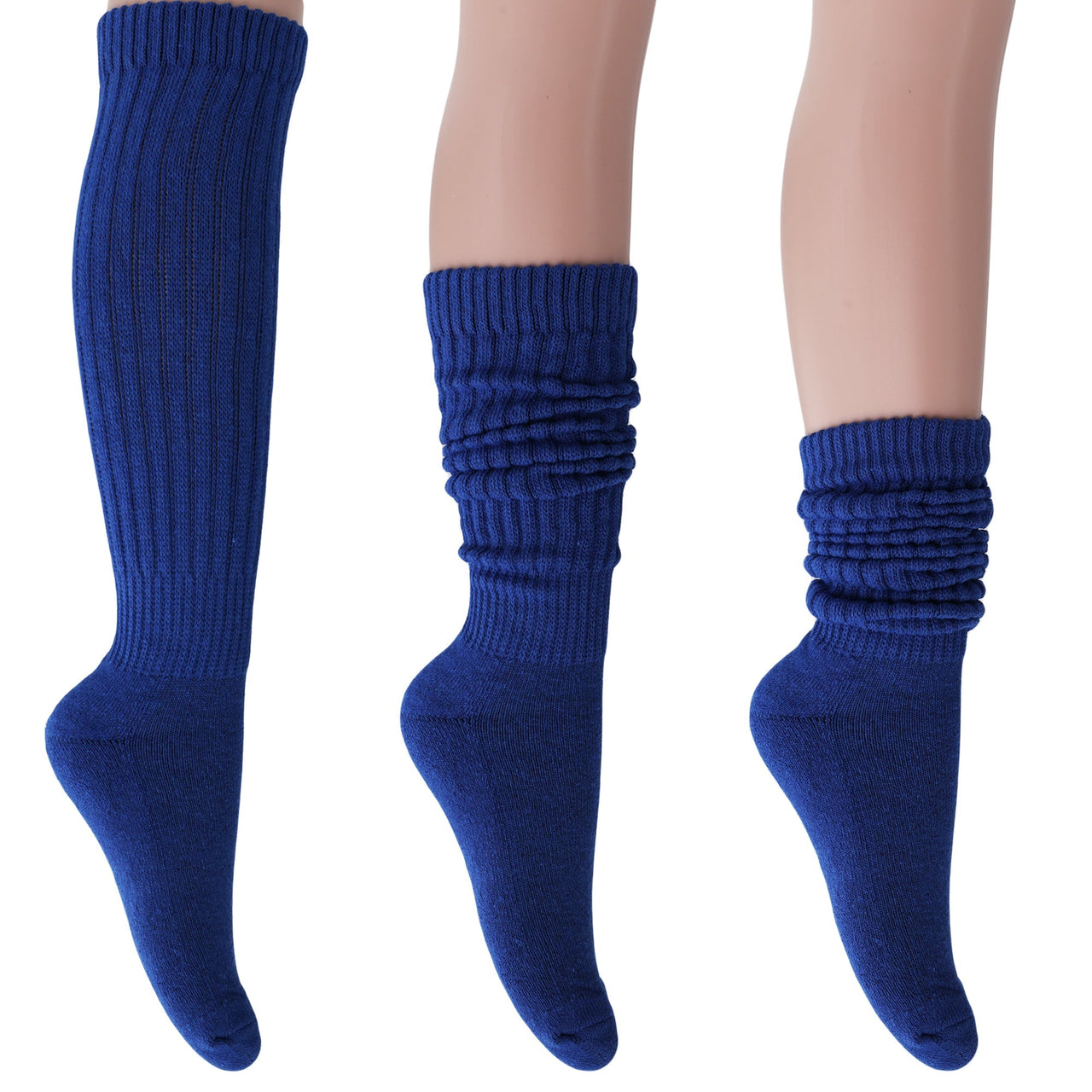 6 Pairs Extra Long Heavy Slouch Socks Shoe Size 5 to 10 - 29 COLORS -