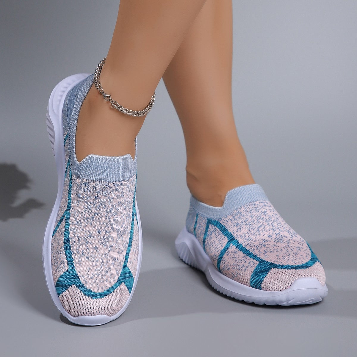 Breathable Mesh Round Toe Sneakers - T - 2 COLORS -