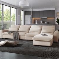 Thumbnail for Modern Large L-Shape Feather Filled Sectional Sofa,  Convertible Sofa Couch With Reversible Chaise for Living Room