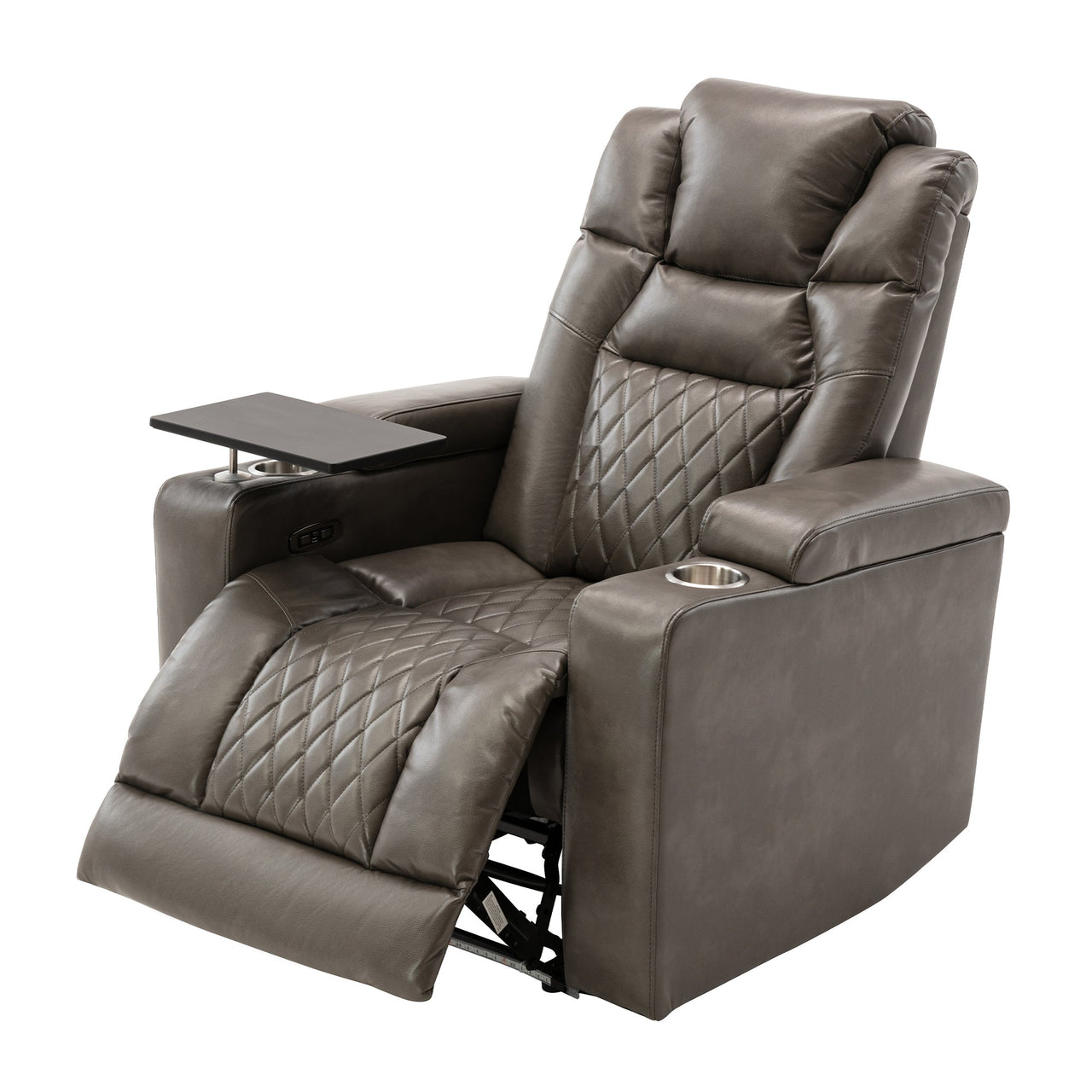 Power Motion Recliner With USB Charging Port and Hidden Arm Storage, Home Theater Seating With 2 Convenient Cup Holders