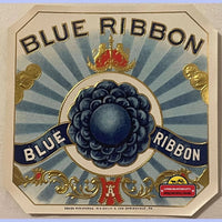 Thumbnail for Antique Vintage Blue Ribbon Embossed Cigar Label, Bonneauville, Pa 1900s - 1920s