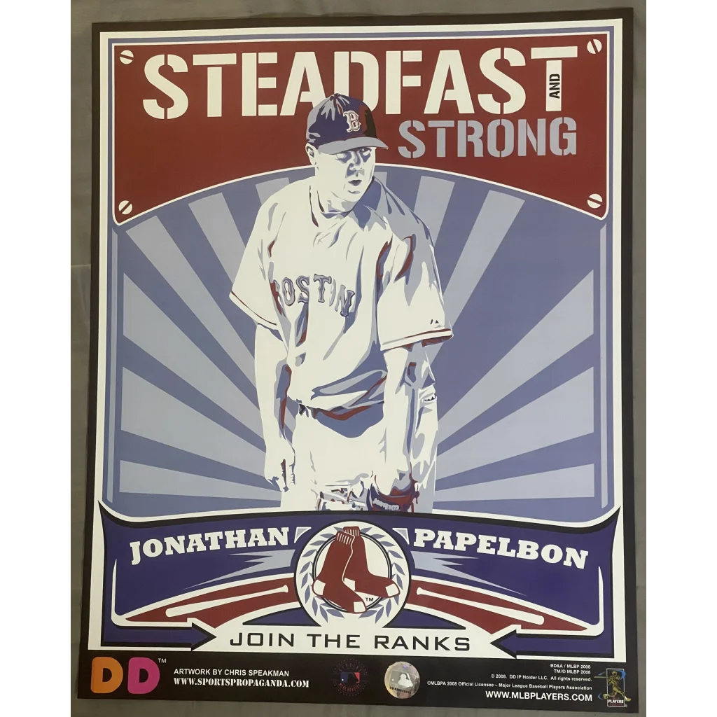 ⚾ MLB, Boston Red Sox, Dunkin' Poster, Steadfast and Strong, Jonathan Papelbon!