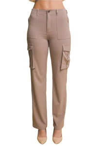 Thumbnail for Love Tree High Rise Cargo Pants with Pockets - T - 1 COLOR -