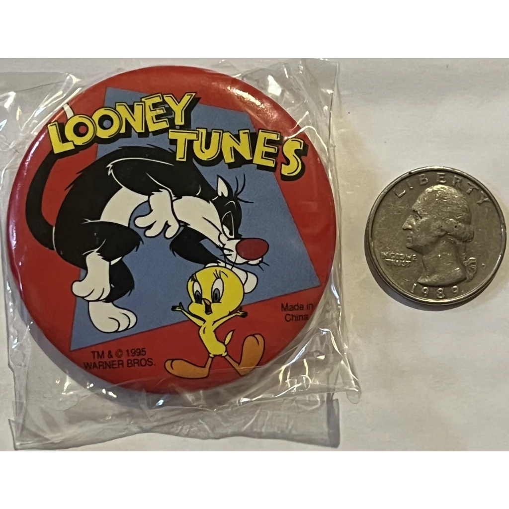 Vintage 1995 Looney Tunes Pin, Sylvester and Tweety, Unopened in Package!