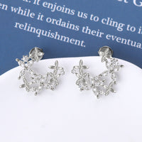 Thumbnail for 925 Sterling Silver Moissanite Lucky Clover Earrings