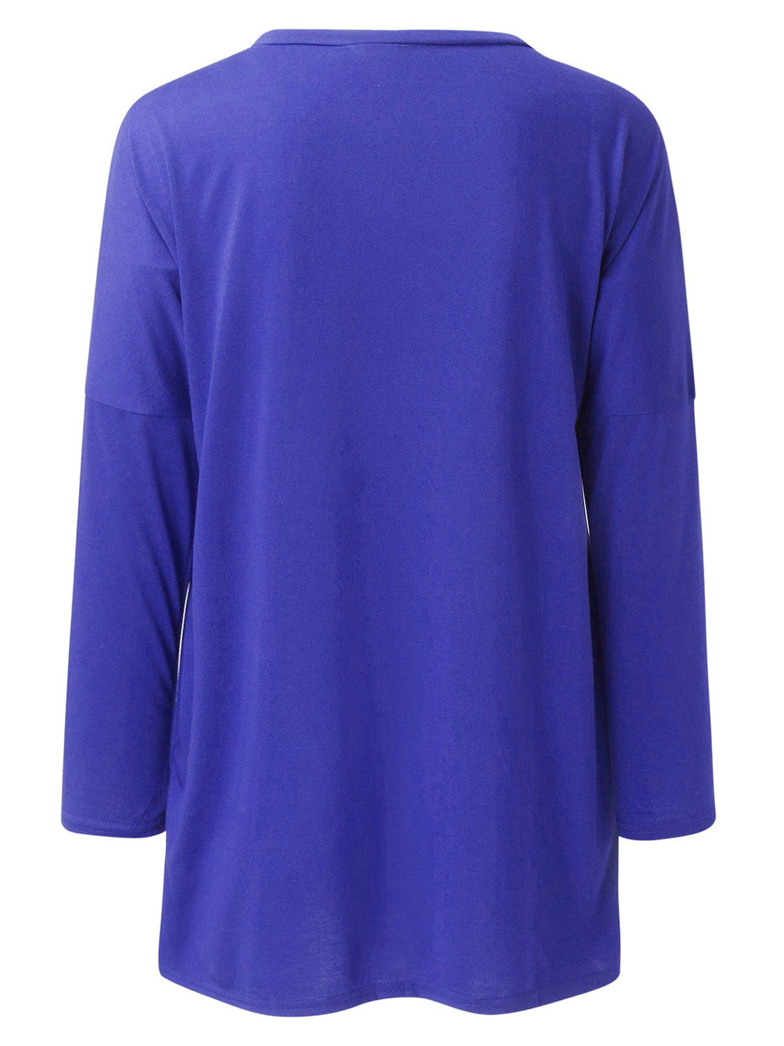 Full Size Round Neck Drapey Long Sleeve T-Shirt - SIZES S THRU 3XL - T - 6 COLORS -