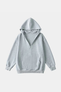 Thumbnail for Basic Bae Kangaroo Pocket Long Sleeve Hoodie - T - 6 COLORS -