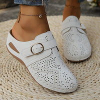 Thumbnail for Suede Round Toe Wedge Sandals - T - 3 COLORS -