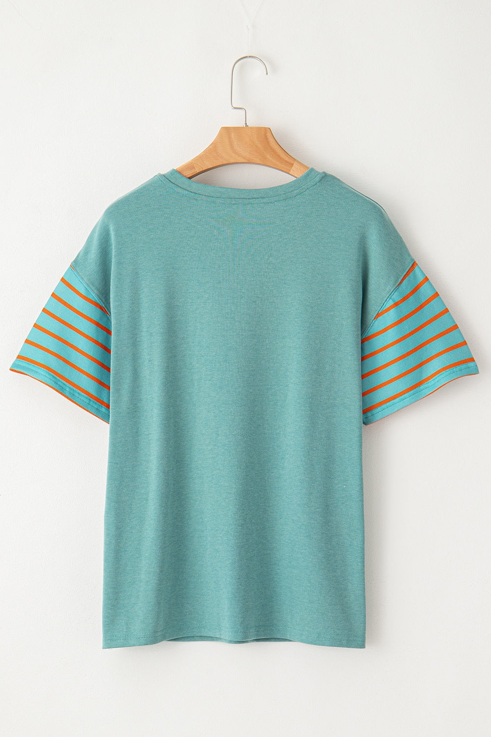 Striped Round Neck Short Sleeve T-Shirt - T - 6 COLORS -