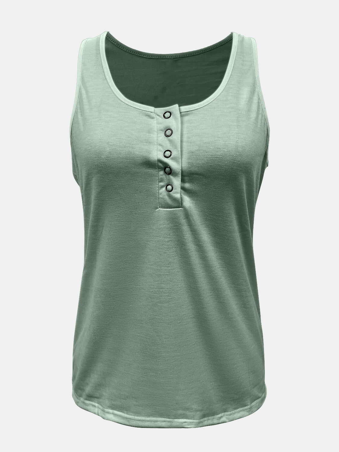 Full Size Quarter Snap Scoop Neck Tank - SIZES S THRU 3XL - T - 8 COLORS -