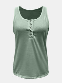 Thumbnail for Full Size Quarter Snap Scoop Neck Tank - SIZES S THRU 3XL - T - 8 COLORS -