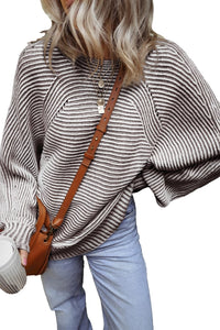 Thumbnail for Textured Striped Round Neck Long Sleeve Top - T - 6 COLORS -