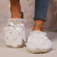 Thumbnail for Bow Trim Contrast Slippers