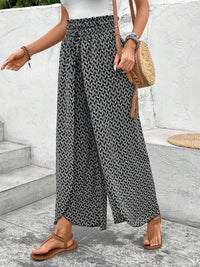 Thumbnail for Tied Printed Wide Leg Pants - T - 5 COLORS -