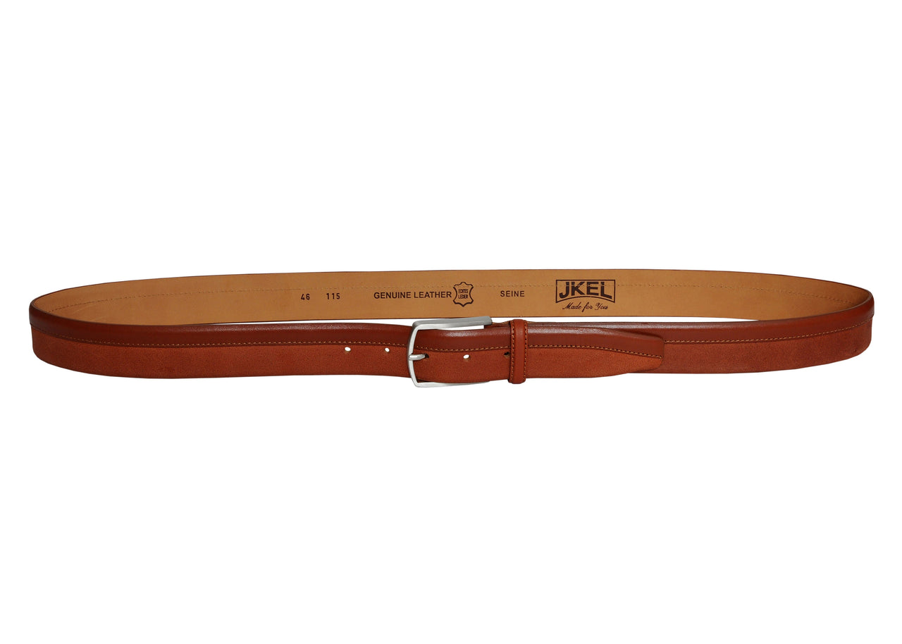 Jkel - Siene Tan Leather Men Suede Belt -