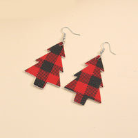 Thumbnail for Christmas Tree Faux Leather Dangle Earrings - T - 1 COLOR -