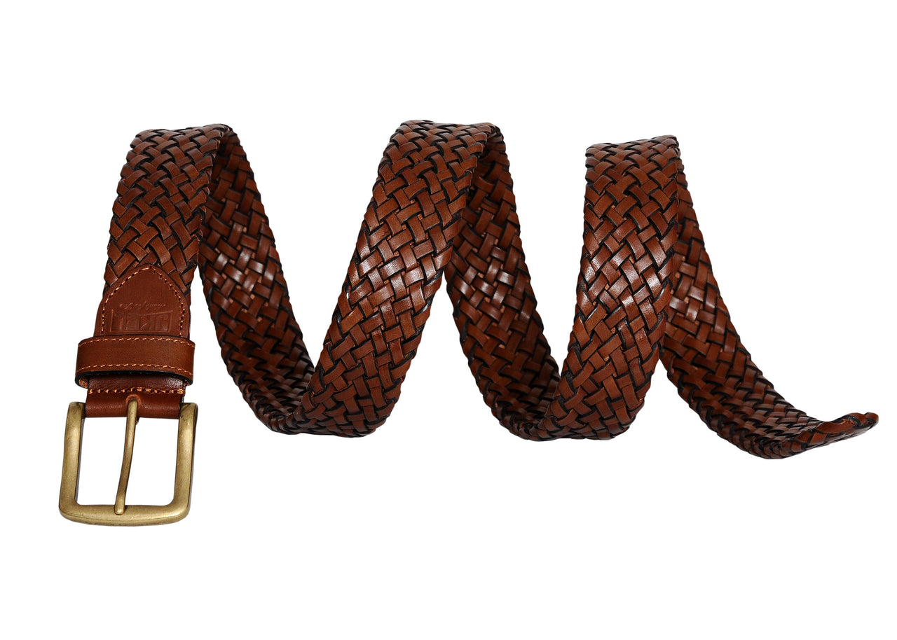 Jkel - Galata Tan Plaited Leather Men Belt -