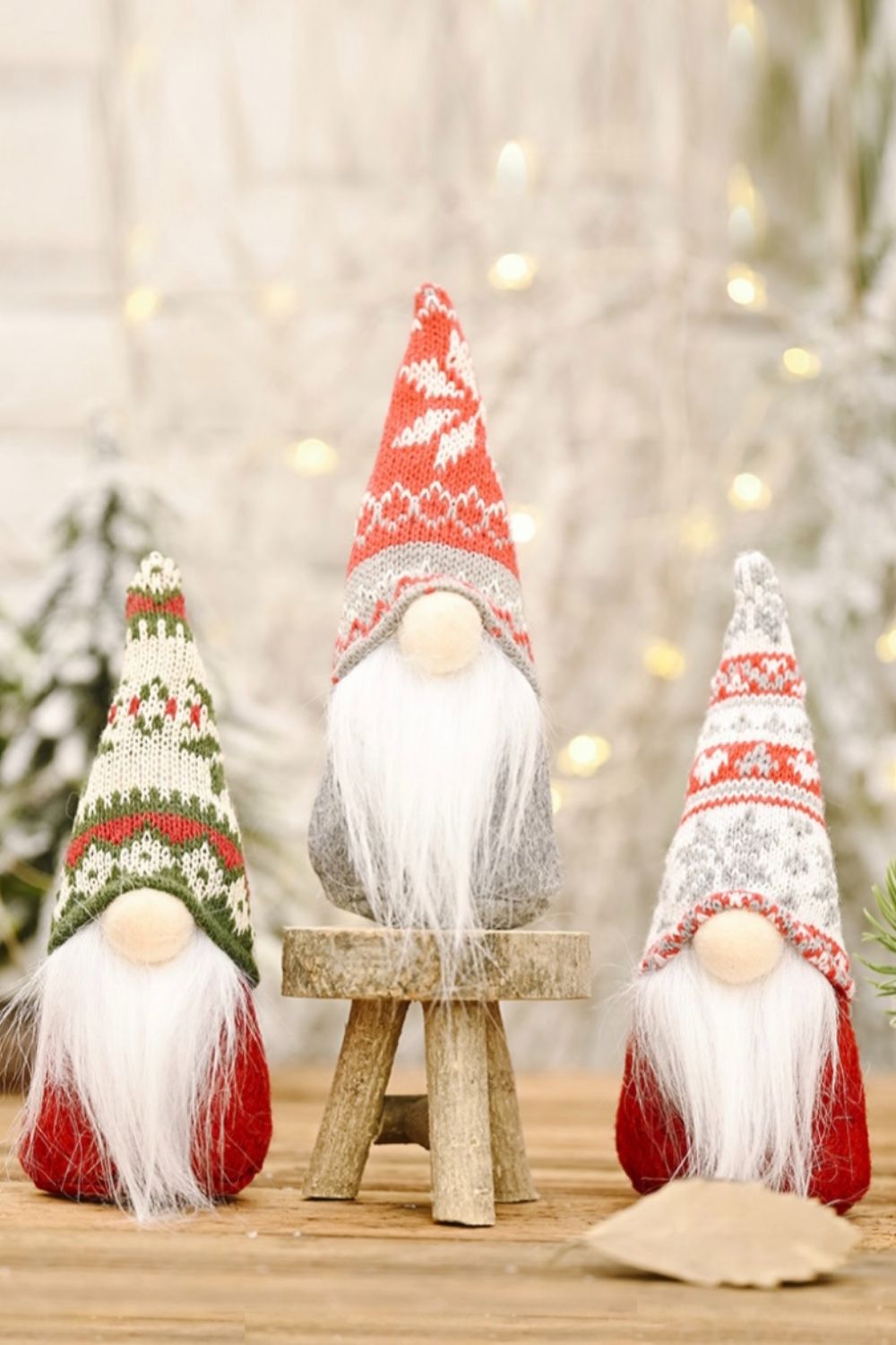 3-Pack Christmas Snowflake Hat Gnomes - 7" - [5-10 DAY DELIVERY] - 3 PCS. -