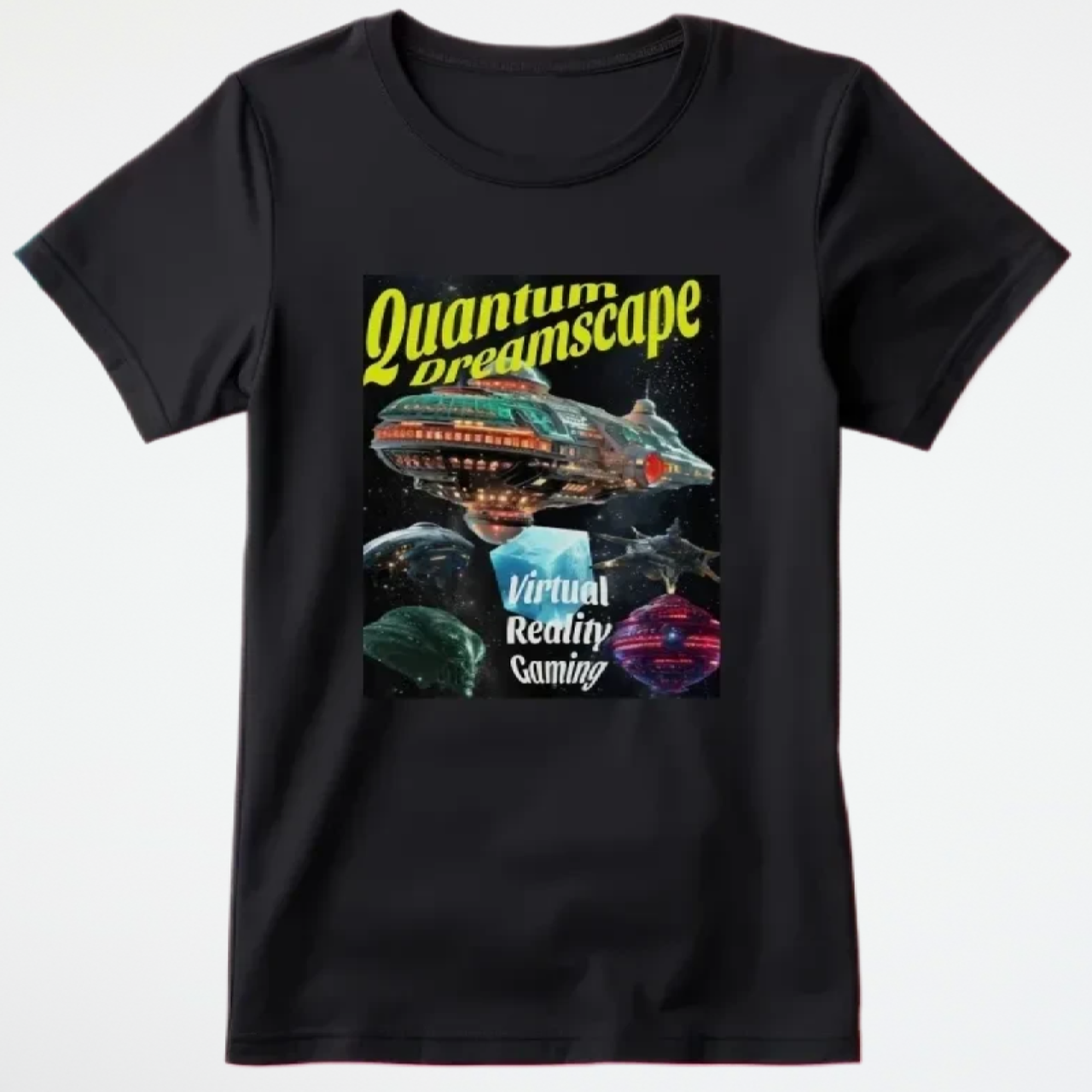 Quantum Dreamscape Spaceship T-Shirt, Alien T-Shirt - 2 COLORS -