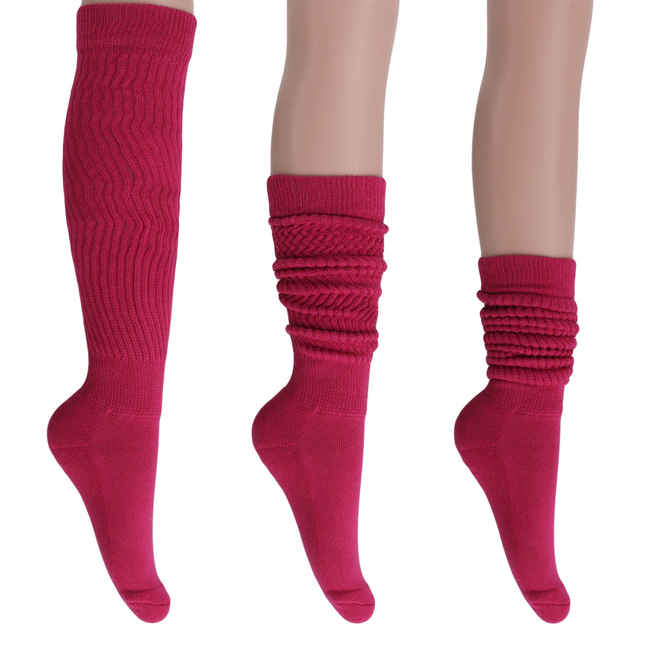 6 Pairs Extra Long Heavy Slouch Socks Shoe Size 5 to 10 - 29 COLORS -