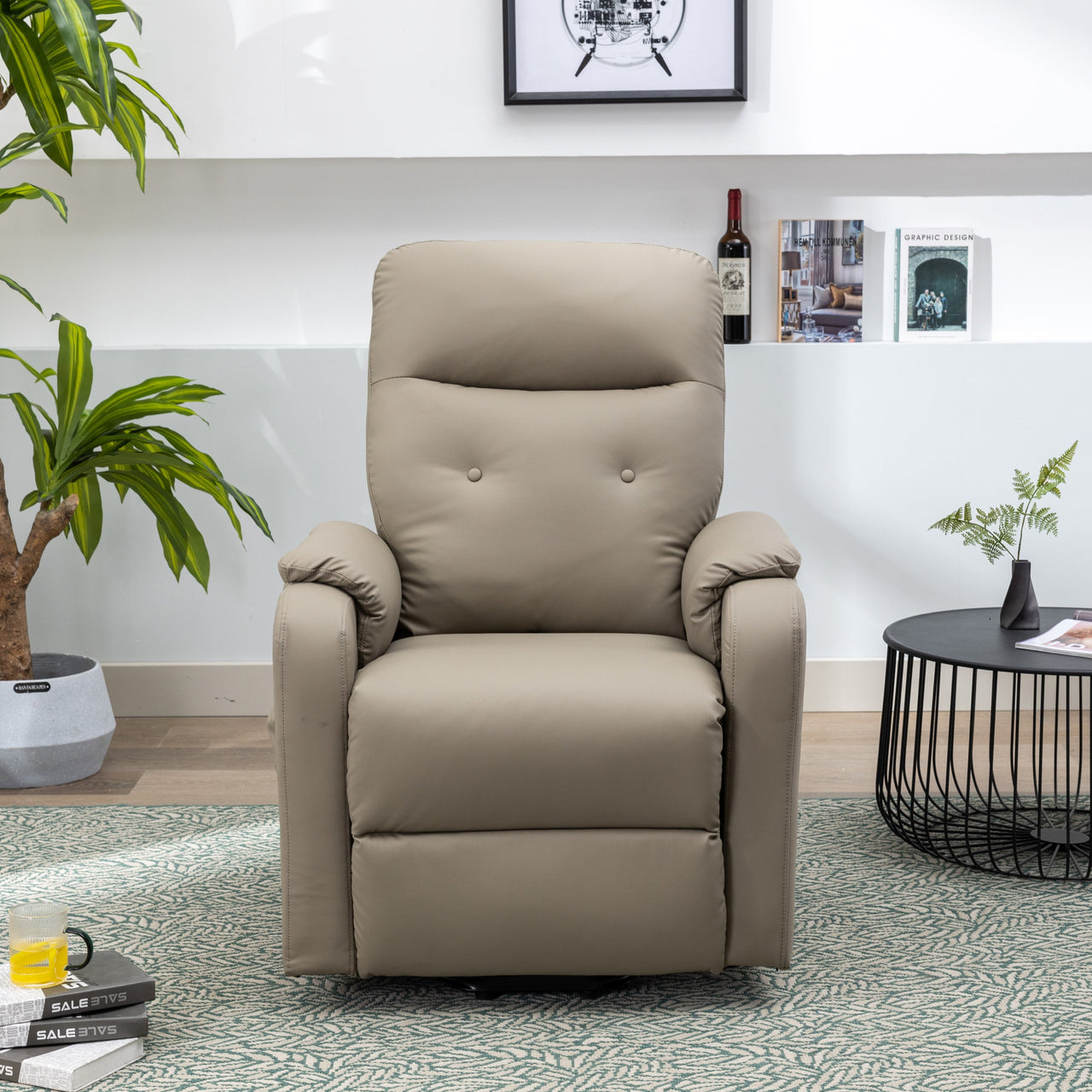 Massage Recliner Chair Electric Power Lift Chairs With Side Pocket, Adjustable Massage and Heating Function for Adults A