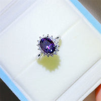 Thumbnail for 2 Carat 925 Sterling Silver Oval Moissanite Ring