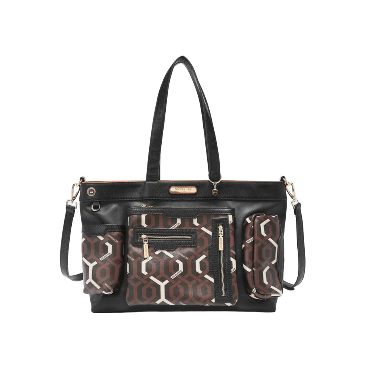 Nicole Lee USA Geometric Pattern Large Handbag - T - 1 COLOR -