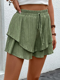 Thumbnail for Tied Layered High Waist Shorts - T - 5 COLORS -