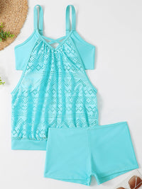 Thumbnail for Full Size Openwork Wide Strap Two-Piece Swim Set - Beach or Everyday - T - 2 COLORS -