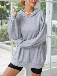 Thumbnail for Long Sleeve Dropped Shoulder Hoodie with Ears - T - 1 COLOR -