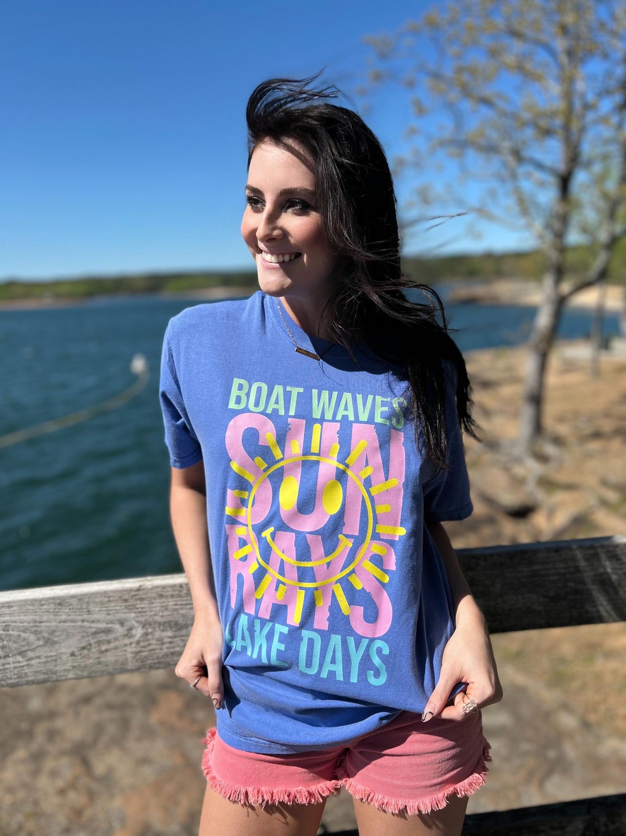 ASK - Boat Waves Sun Rays Lake Days Tee - 1 COLOR -