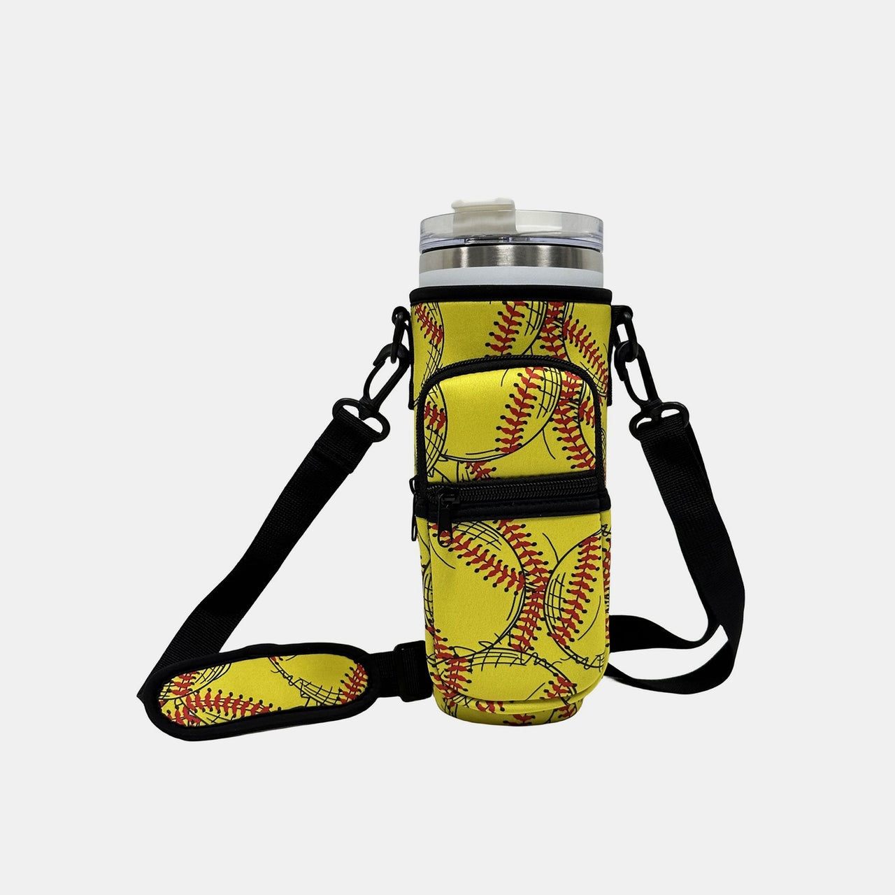 40 Oz Insulated Tumbler Cup Sleeve With Adjustable Shoulder Strap - T - 7 COLORS / 3 PATTERNS -