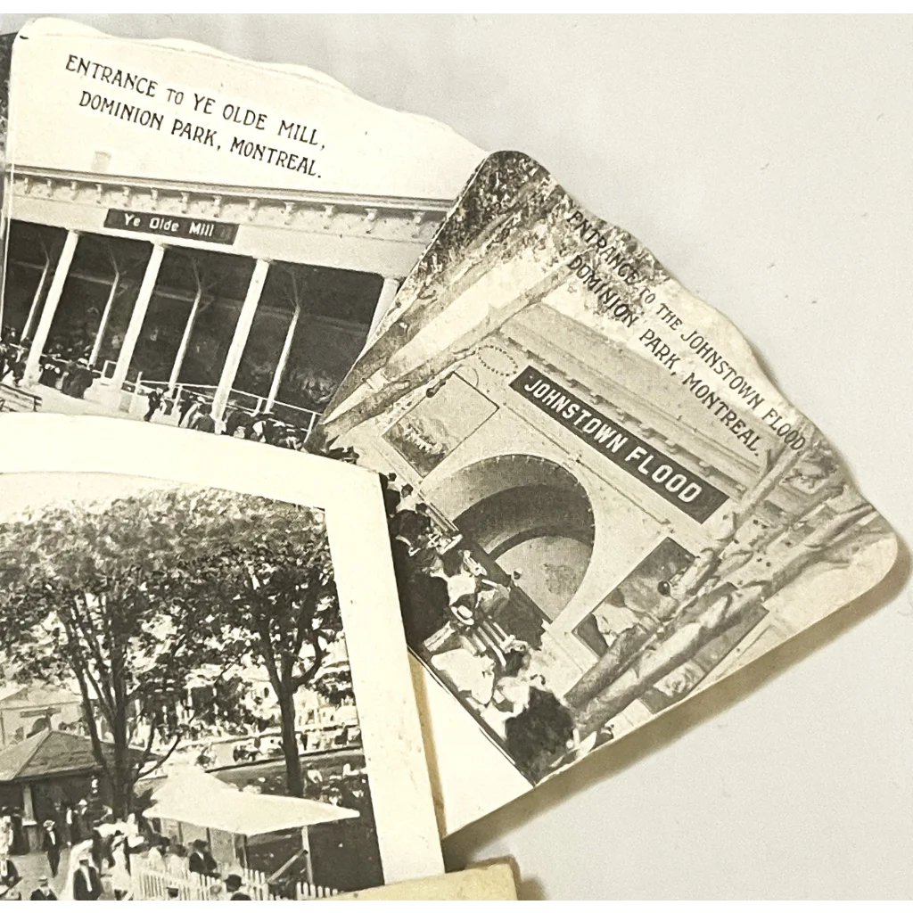 Rare Antique 1900s - 1910s 🎢 Dominion Park Fan Postcard, Montreal, Quebec, Canada 🍁