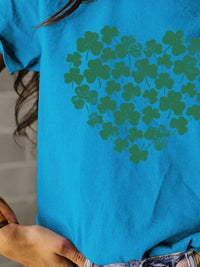 Thumbnail for Full Size Lucky Clover Round Neck Short Sleeve T-Shirt - T - 10 COLORS -