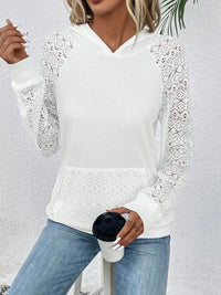 Thumbnail for Waffle-Knit Long Sleeve Hoodie - T - 1 COLOR -