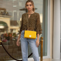 Thumbnail for Josie Mustard Yellow Leather Purse -