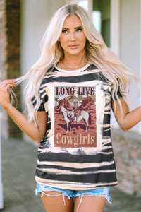 Thumbnail for LONG LIVE COWGIRLS - Graphic Round Neck Short Sleeve T-Shirt - T - 1 COLOR -