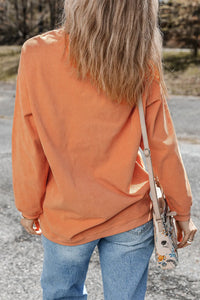 Thumbnail for Jack-O'-Lantern Round Neck Long Sleeve Sweatshirt - T - 1 COLOR -