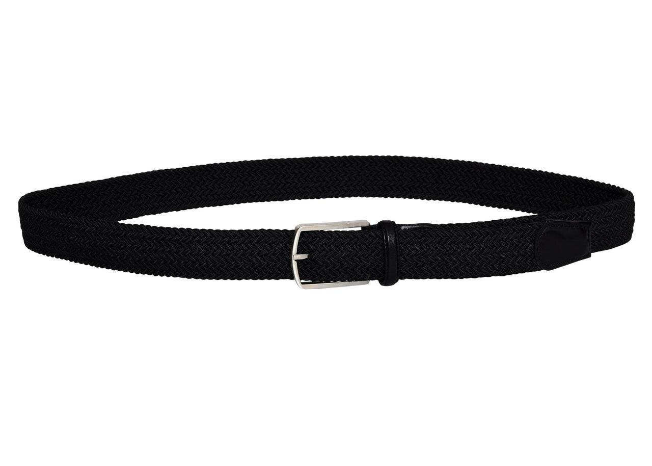 Jkel - Volga Black Plaited Men Stretch Belt -