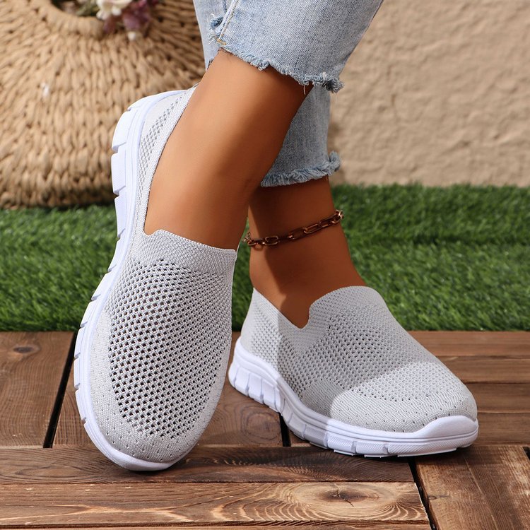 Breathable Mesh Round Toe Slip-Ons - T - 4 COLORS -