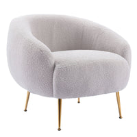 Thumbnail for Modern Comfy Leisure Accent Chair, Teddy Short Plush Particle Velvet Armchair With Ottoman for Living Room