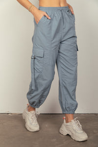 Thumbnail for VERY J Elastic Waist Woven Cargo Pants - T - 1 COLOR -