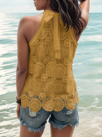 Thumbnail for Lace Tied Mock Neck Tank - T - 5 COLORS -